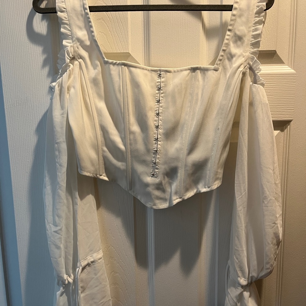 Fashion Nova Corset Top in White